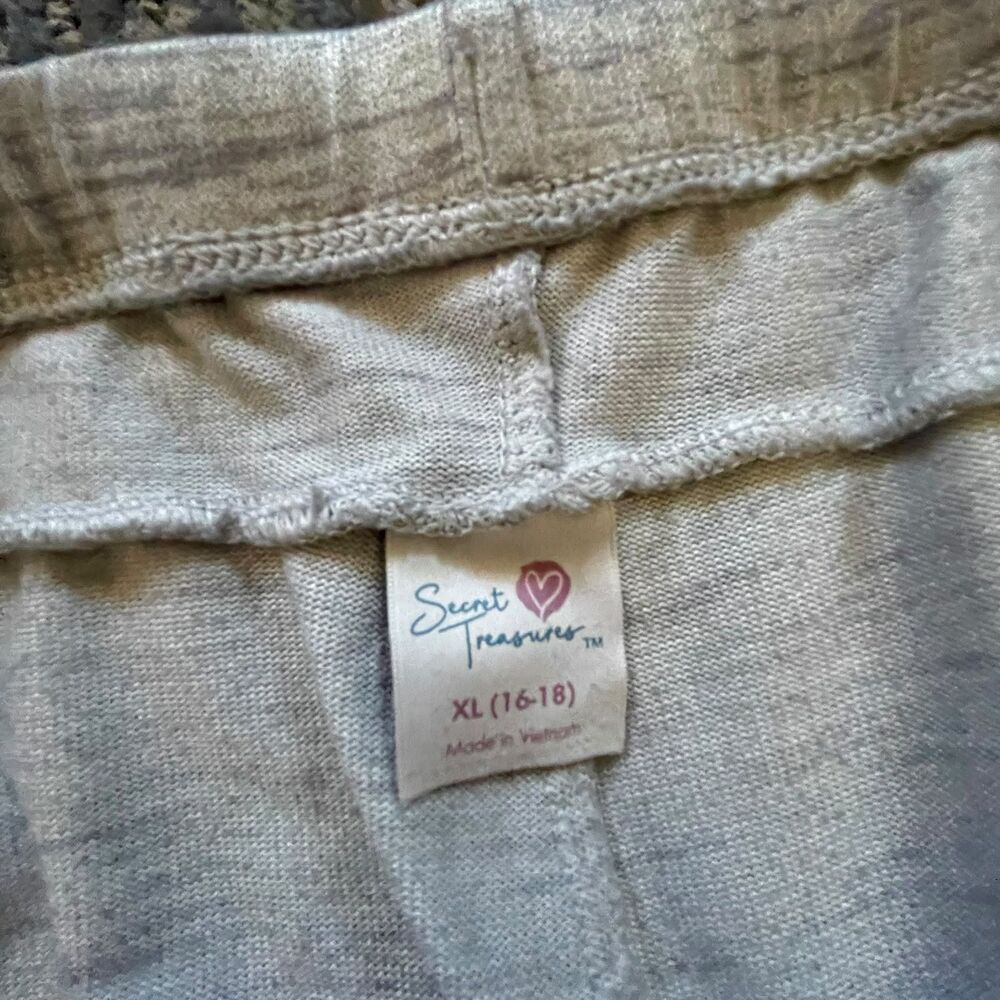 Secret Treasures Womens Size XL (16-18) Heather Gray Cropped Jogger Pants Lounge - Picture 4 of 8